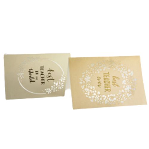 Custom greeting card with laser cut